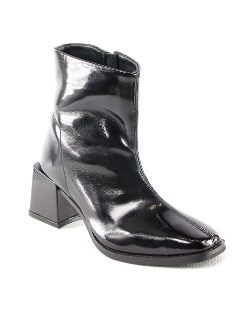 Boots en Cuir Aaron noires - Talon 6 cm