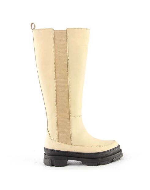 Bottes en Cuir Cannes blanc cassé - Talon 5 cm