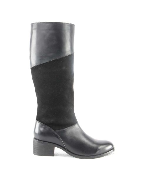Bottes en Cuir Iris noires - Talon 5 cm