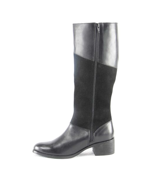 Bottes en Cuir Iris noires - Talon 5 cm