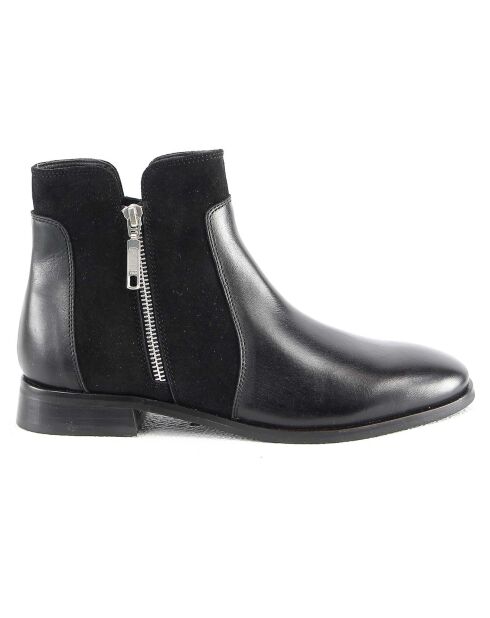 Boots en Cuir Litchi noires