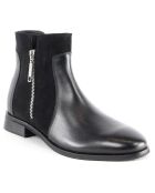 Boots en Cuir Litchi noires