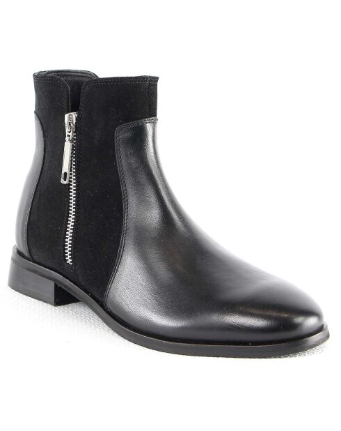 Boots en Cuir Litchi noires