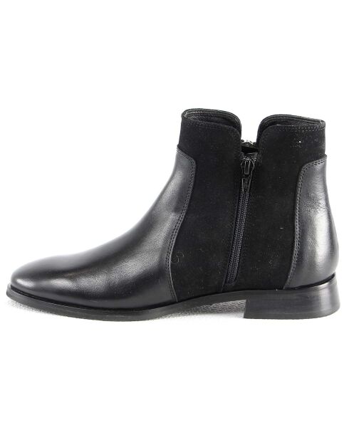 Boots en Cuir Litchi noires