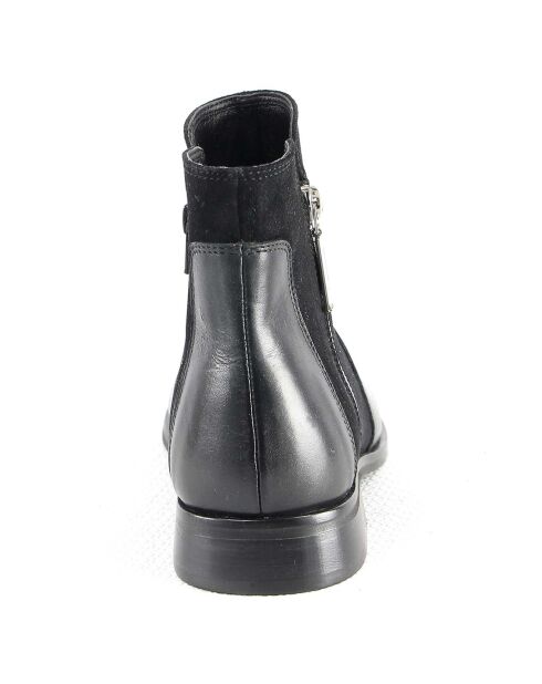 Boots en Cuir Litchi noires