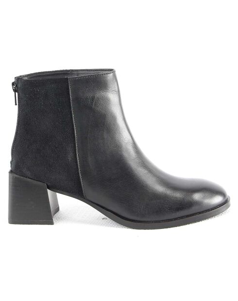 Boots en Cuir Mirabelle noires - Talon 6 cm
