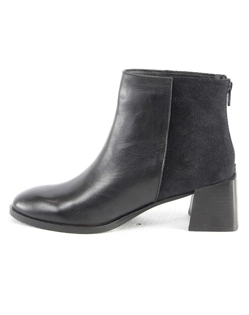 Boots en Cuir Mirabelle noires - Talon 6 cm
