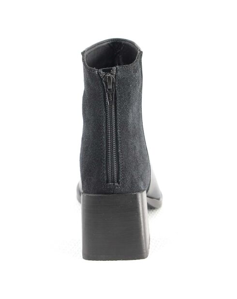Boots en Cuir Mirabelle noires - Talon 6 cm