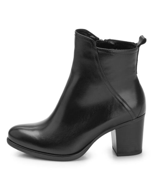 Bottines en Cuir Lauren noires - Talon 7.5 cm