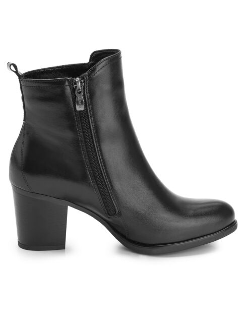 Bottines en Cuir Lauren noires - Talon 7.5 cm