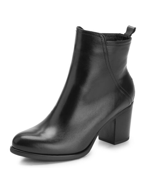 Bottines en Cuir Lauren noires - Talon 7.5 cm