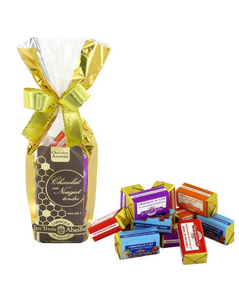 Sachet de Nougats de Montélimar assortis au chocolat 150 gr