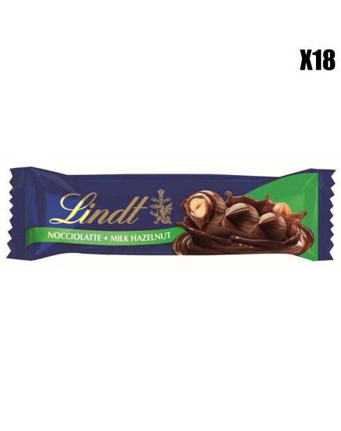 Boîte de 18 Noccio barres de chocolat lait noisette