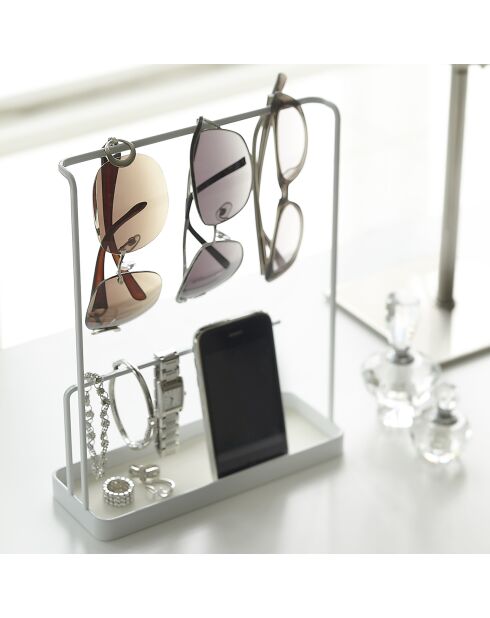 Tour de rangement accessoires et lunettes Tower blanche - 20x7.5x25.5 cm