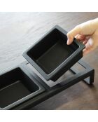 Double gamelle surélevée pour animaux Tower noire - 29x15.5x10 cm