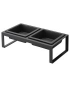 Double gamelle surélevée pour animaux Tower noire - 29x15.5x10 cm