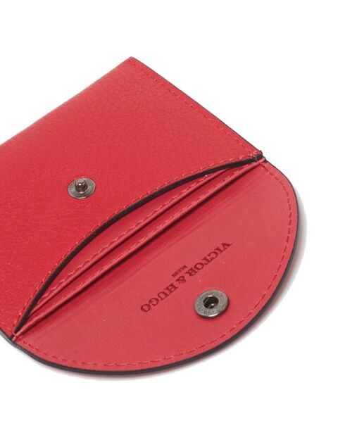 Porte-cartes en Cuir Alina rouge - 10x8.5 cm