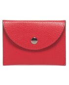 Porte-cartes en Cuir Alina rouge - 10x8.5 cm