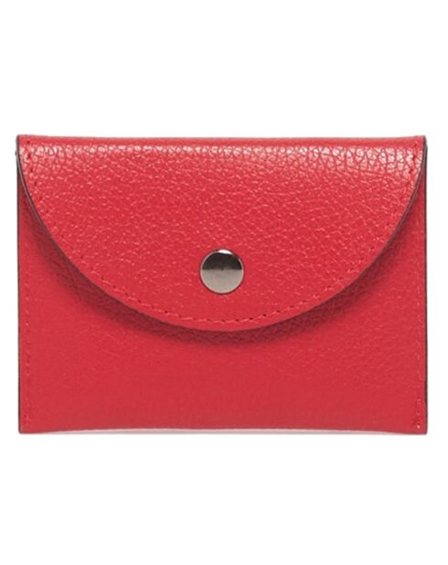 Porte-cartes en Cuir Alina rouge - 10x8.5 cm