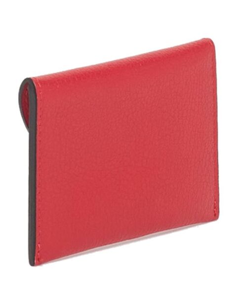 Porte-cartes en Cuir Alina rouge - 10x8.5 cm