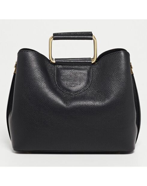 Schwarze Biana Lederhandtasche - 29x25x13,5 cm