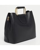 Schwarze Biana Lederhandtasche - 29x25x13,5 cm