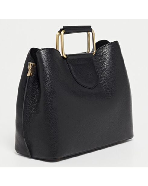 Schwarze Biana Lederhandtasche - 29x25x13,5 cm