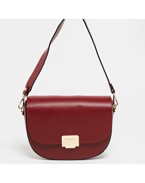Sac à bandoulière en Cuir Ambre bordeaux - 25x17x5 cm