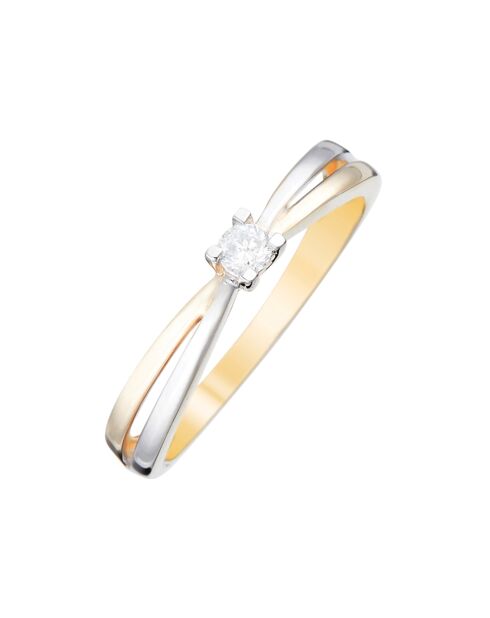Bague Ma bien Aimée Diamants 0.08 ct Or Bicolore