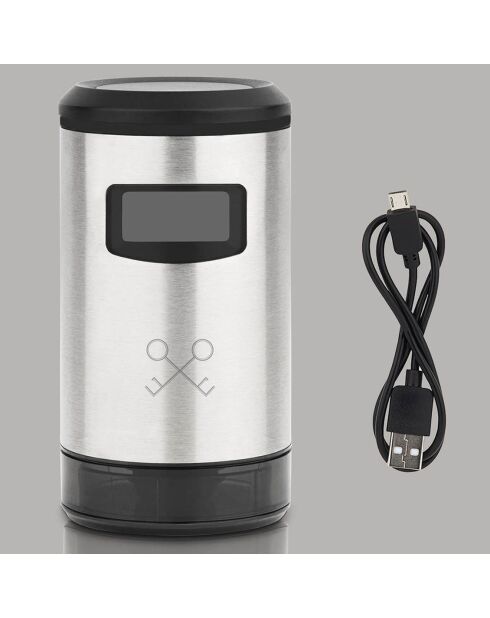 Pompe sous-vide électrique pour vin grise - 4.6x4.6x8.6 cm