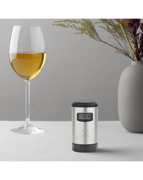 Pompa sottovuoto elettrica per vino grigio - 4,6x4,6x8,6 cm