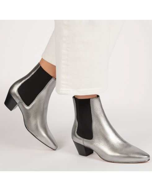 Chelsea Boots en Cuir Marina étain