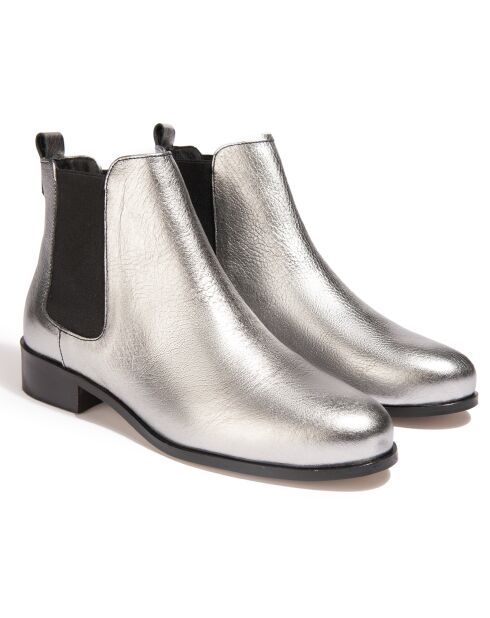 Chelsea Boots en Cuir Charlie acier