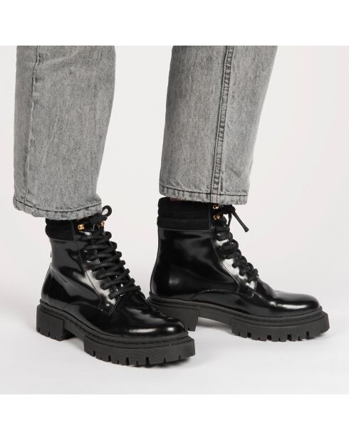 Boots en Cuir Maria noires