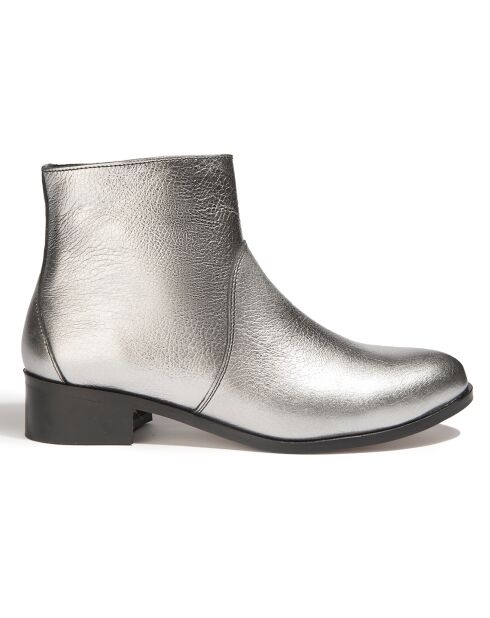 Bottines en Cuir Zabeth acier