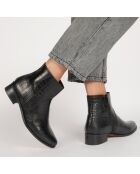 Bottines en Cuir croco Zabeth noires