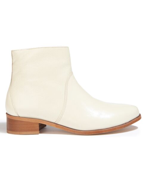 Bottines en Cuir Vernis Zabeth beiges