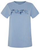 T-Shirt col rond Logo à sequins bleu