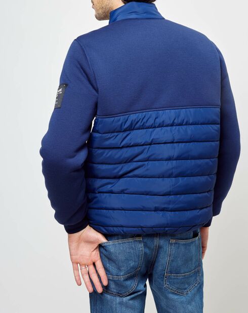 Blouson bimatière bleu