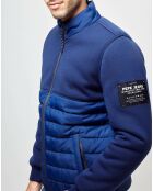 Blouson bimatière bleu