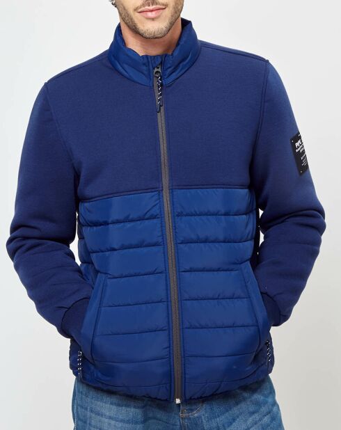 Blouson bimatière bleu
