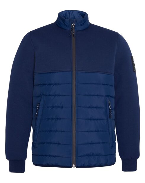Blouson bimatière bleu