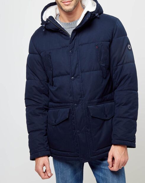 Parka Richard 3J capuche fourrée bleue