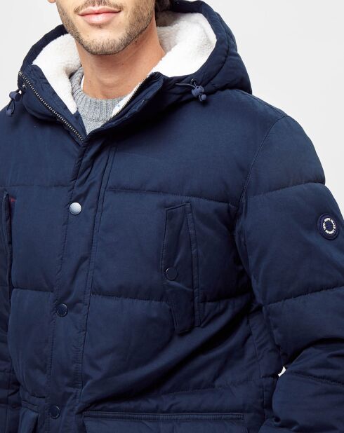 Parka Richard 3J capuche fourrée bleue