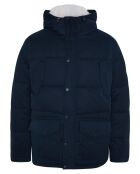 Parka Richard 3J capuche fourrée bleue