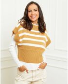 Pull sans manches Lorie camel