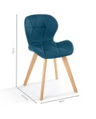 2 Chaises gatsby  bleu canard - 50x47.5x79 cm