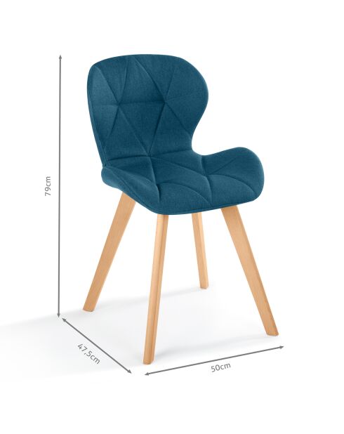 2 Chaises gatsby  bleu canard - 50x47.5x79 cm