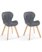 2 Chaises gatsby  gris - 50x47.5x79 cm