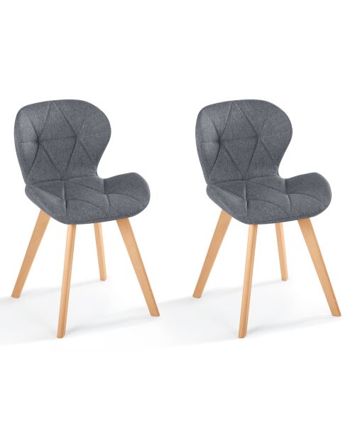 2 Chaises gatsby  gris - 50x47.5x79 cm
